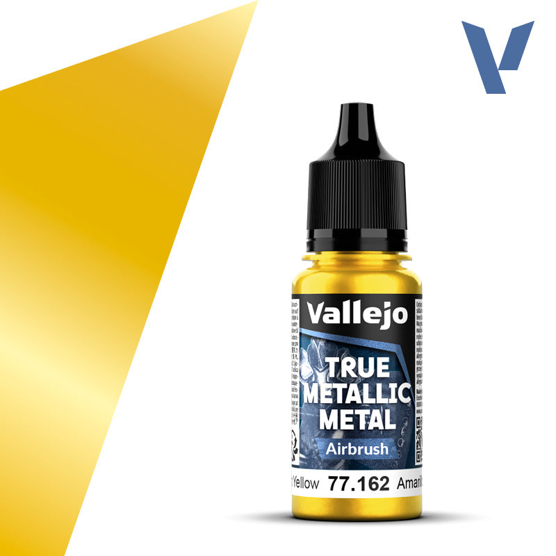 Vallejo 77162 True Metallic Metal Radiant Yellow (Airbrush) Paint 18ml