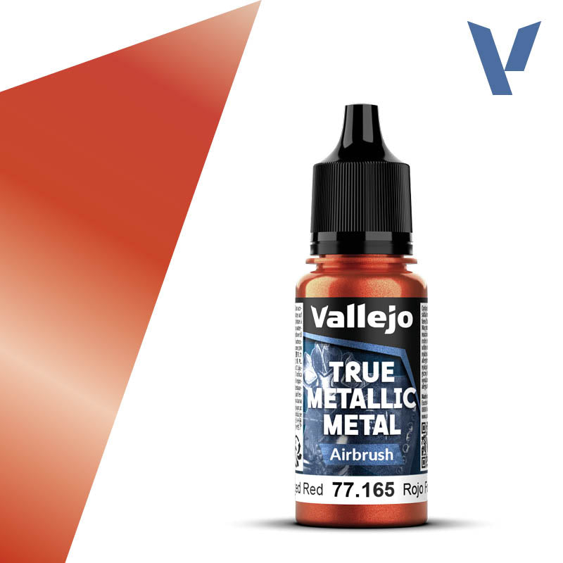 Vallejo 77165 True Metallic Metal Forged Red (Airbrush) Paint 18ml