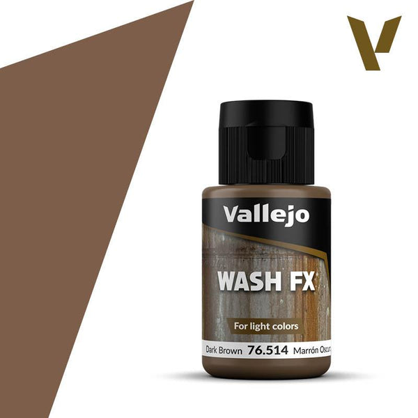 Vallejo 76514 Wash FX Dark Brown 35ml - A-Z Toy Hobby