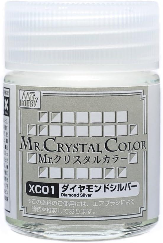 Mr. Hobby XC01 Mr. Crystal Color Diamond Silver Lacquer Paint 18ml - A-Z Toy Hobby