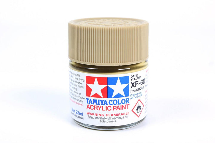 Tamiya 81360 XF-60 Dark Yellow Acrylic Paint 23ml TAM81360 - A-Z Toy Hobby