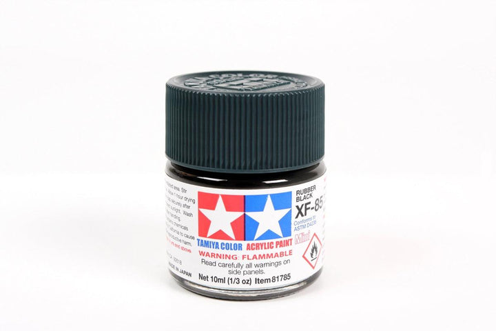 Tamiya 81785 XF-85 Rubber Black Acrylic Mini Paint 10ml TAM81785 - A-Z Toy Hobby