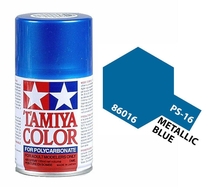 Tamiya 86016 PS-16 Metallic Blue Polycarbonate Spray Paint 100ml TAM86016 - A-Z Toy Hobby