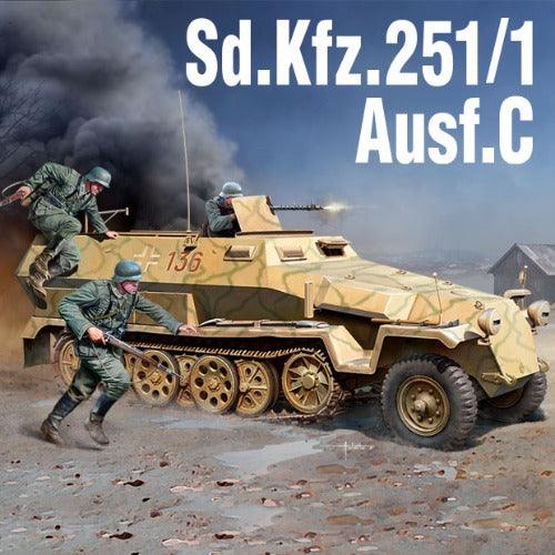 Academy 13540 German Sd.Kfz.251/1 Ausf.C 1/35 Model Kit - A-Z Toy Hobby