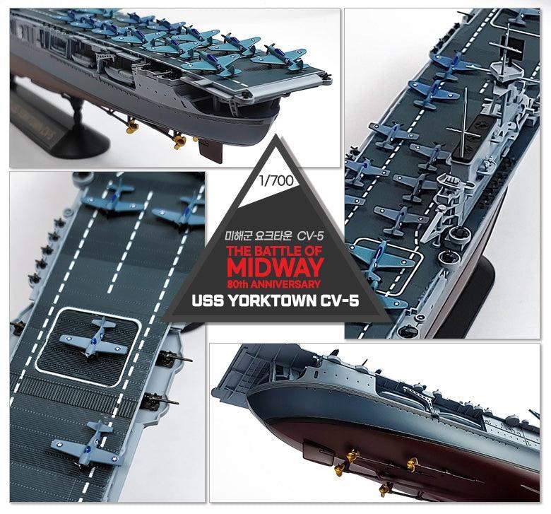 Academy 14229 USS Yorktown CV-5 "Battle of Midway" 1/700 Model Kit - A-Z Toy Hobby