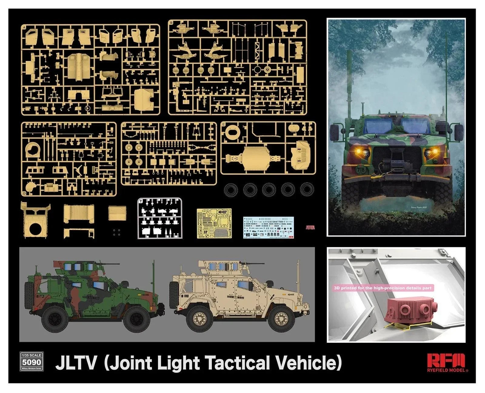 Ryefield Model #5090 Joint Light Tactical Vehicle 1/35 Model Kit - A-Z Toy Hobby