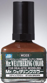 Mr. Hobby WC03 Mr. Weathering Color Stain Brown 40ml - A-Z Toy Hobby