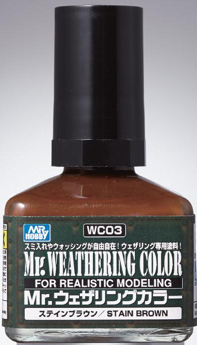 Mr. Hobby WC03 Mr. Weathering Color Stain Brown 40ml - A-Z Toy Hobby