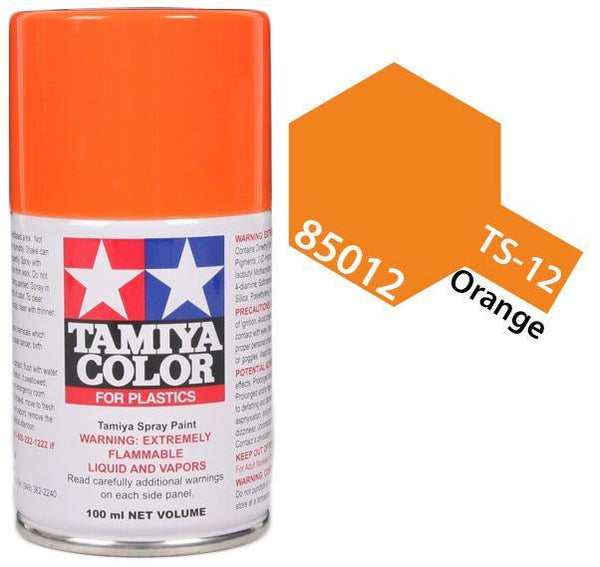 Tamiya 85012 TS-12 Orange Lacquer Spray Paint 100ml TAM85012 - A-Z Toy Hobby