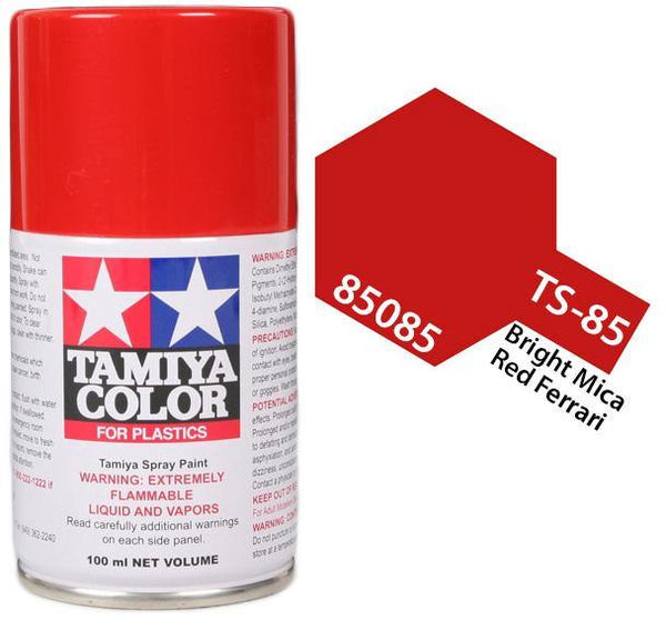 Tamiya 85085 TS-85 Bright Mica Red Ferrari Lacquer Spray Paint 100ml TAM85085 - A-Z Toy Hobby