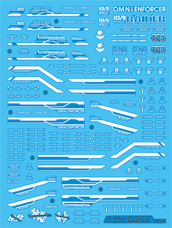 Delpi Ver. Water Decal For Full Mechanics Raider - A-Z Toy Hobby