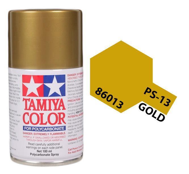 Tamiya 86013 PS-13 Gold Polycarbonate Spray Paint 100ml TAM86013 - A-Z Toy Hobby