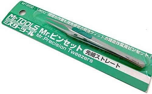 Mr. Hobby MT202 Mr. Precision Tweezers Thin Tip Straight - A-Z Toy Hobby