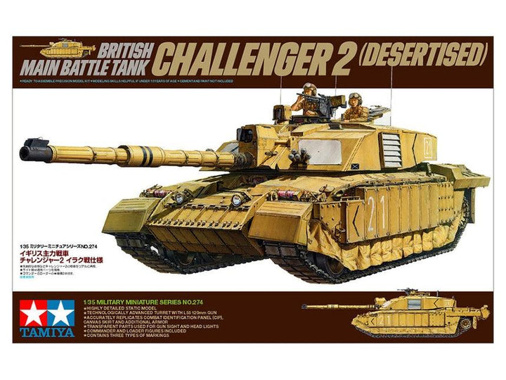 Tamiya #35274 British Challenger 2 Desertised Main Battle Tank 1/35 Model Kit - A-Z Toy Hobby
