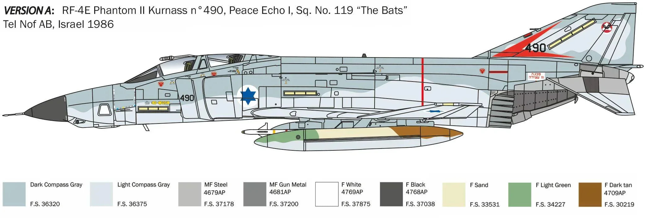 Italeri 2818 RF-4E Phantom II 1/48 Model Kit - A-Z Toy Hobby