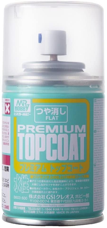 Mr. Hobby B603 Mr. Premium Top Coat Flat Matte Spray Paint 88ml - A-Z Toy Hobby