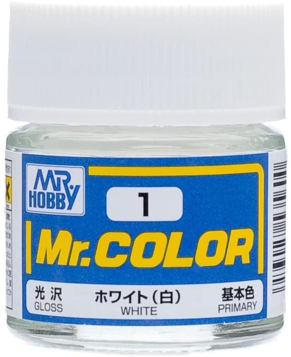Mr. Hobby C1 Mr. Color Gloss White Lacquer Paint 10ml - A-Z Toy Hobby