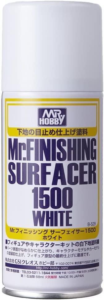 Mr. Hobby B529 Mr. Finishing Surfacer 1500 White Spray Paint 170ml - A-Z Toy Hobby