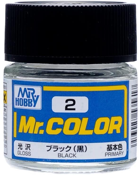 Mr. Hobby C2 Mr. Color Gloss Black Lacquer Paint 10ml - A-Z Toy Hobby