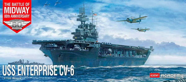 Academy 14409 USS Enterprise CV-6 "Battle of Midway" 1/700 Model Kit - A-Z Toy Hobby
