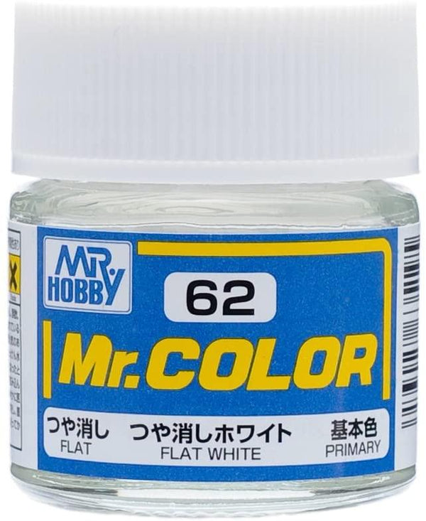 Mr. Hobby C62 Mr. Color Flat White Lacquer Paint 10ml - A-Z Toy Hobby