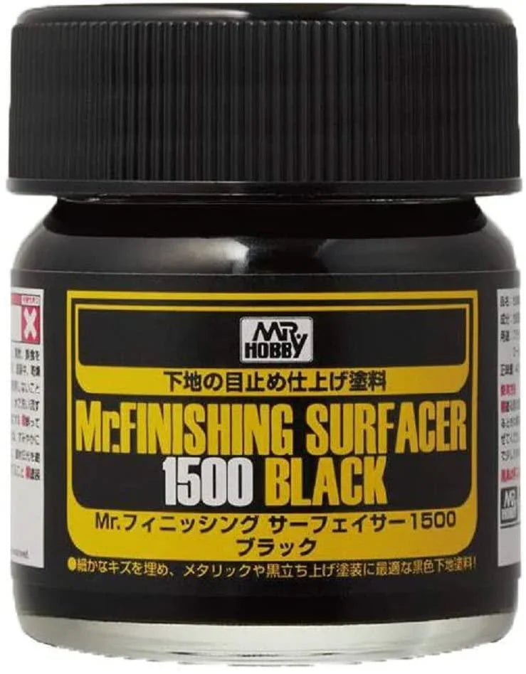 Mr. Hobby SF288 Mr. Finishing Surfacer 1500 Black 40ml - A-Z Toy Hobby