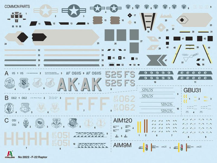 Italeri #2822 F-22A Raptor 1/48 Model Kit - A-Z Toy Hobby