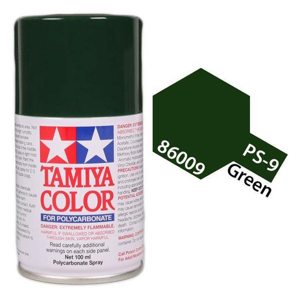 Tamiya 86009 PS-9 Green Polycarbonate Spray Paint 100ml TAM86009 - A-Z Toy Hobby