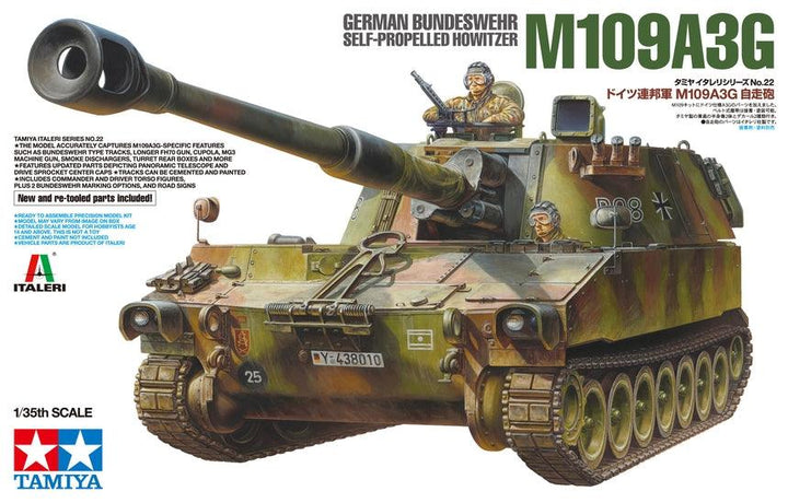 Tamiya German Bundeswehr M109A3G Tank 1/35 Model Kit TAM37022 - A-Z Toy Hobby