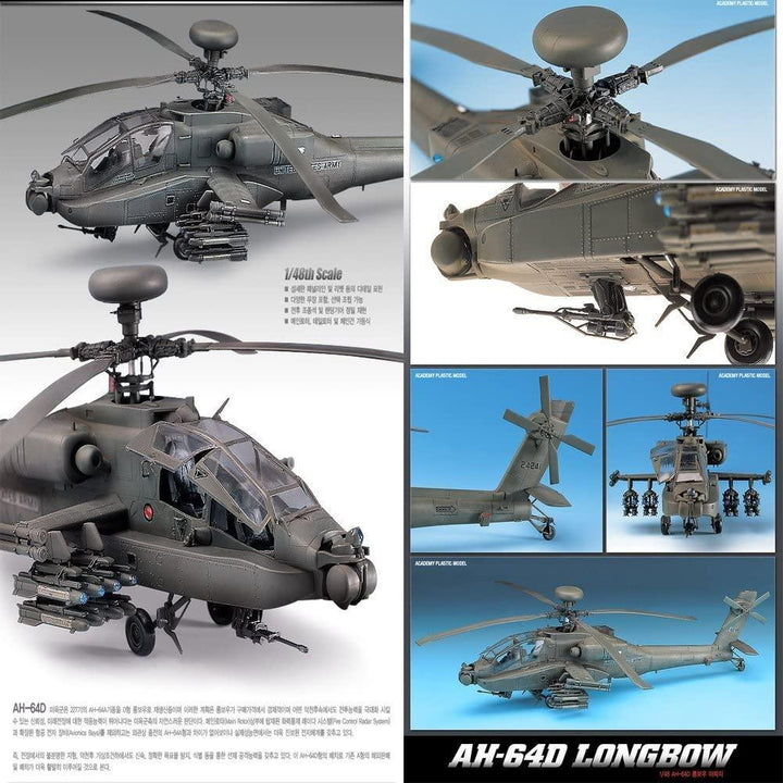Academy 12268 AH-64D Apache Longbow 1/48 Model Kit - A-Z Toy Hobby