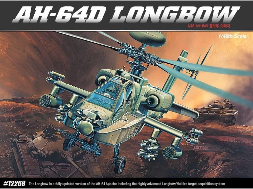 Academy 12268 AH-64D Apache Longbow 1/48 Model Kit - A-Z Toy Hobby