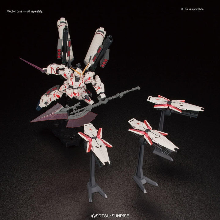 Bandai 199 Full Armor Unicorn Gundam (Destroy Mode) (Red Color Ver.) HGUC 1/144 Model Kit - A-Z Toy Hobby