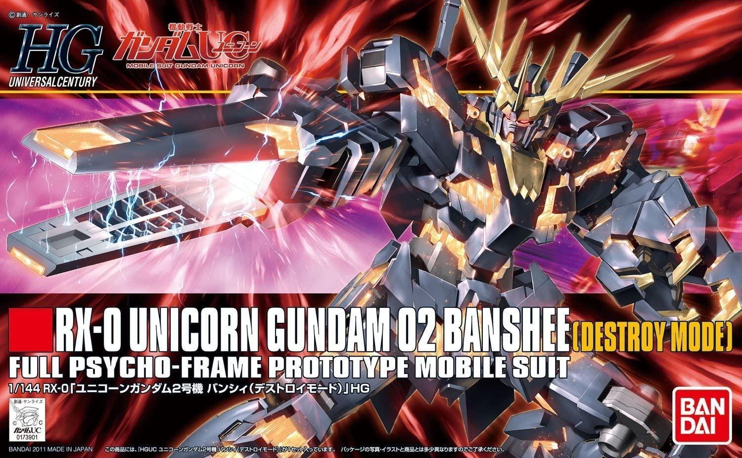 Bandai HGUC 134 Unicorn Gundam 02 Banshee Destroy Mode HGUC 1/144 Model Kit - A-Z Toy Hobby