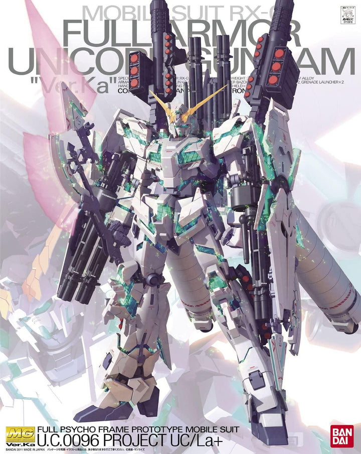 Bandai RX-0 Full Armor Unicorn Gundam Ver. Ka MG 1/100 Model Kit - A-Z Toy Hobby