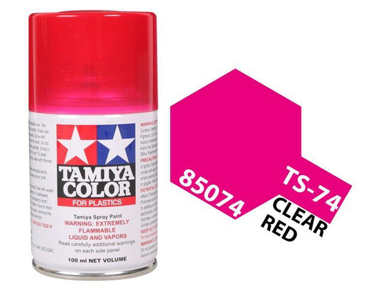 Tamiya 85074 TS-74 Clear Red Lacquer Spray Paint 100ml TAM85074 - A-Z Toy Hobby