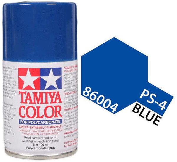 Tamiya 86004 PS-4 Blue Polycarbonate Spray Paint 100ml TAM86004 - A-Z Toy Hobby