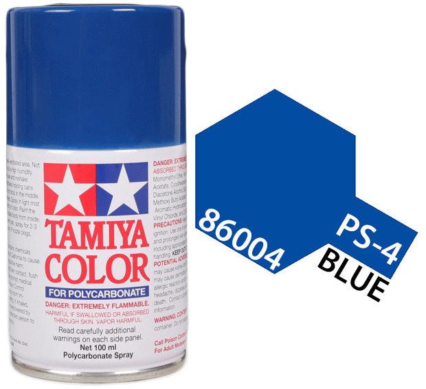 Tamiya 86004 PS-4 Blue Polycarbonate Spray Paint 100ml TAM86004 - A-Z Toy Hobby