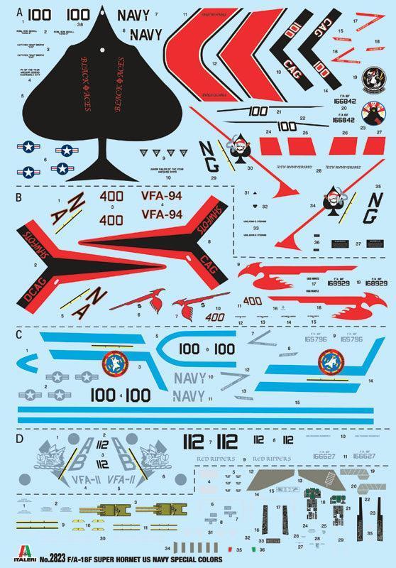 Italeri 2823 F/A-18F Super Hornet US Navy Special Color 1/48 Model Kit - A-Z Toy Hobby