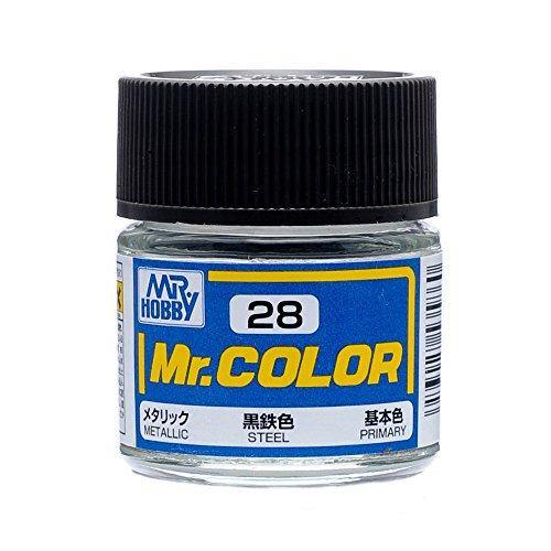 Mr. Hobby C28 Mr. Color Semi Gloss Metallic Steel Lacquer Paint 10ml - A-Z Toy Hobby