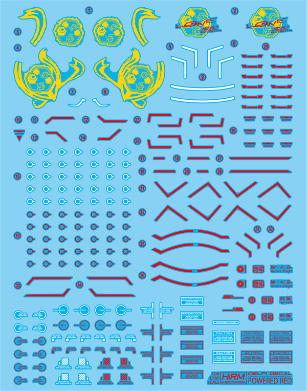 Delpi Water Decal For HiRM Astray Red Frame Powered - A-Z Toy Hobby