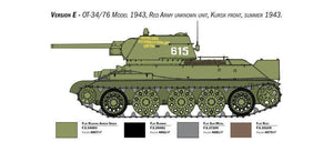 Italeri 6570 T-34/76 Model 1943 Tank Premium Edition 1/35 Model Kit - A-Z Toy Hobby