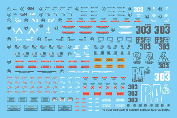 G-Rework Water Decal For HG GM III - A-Z Toy Hobby