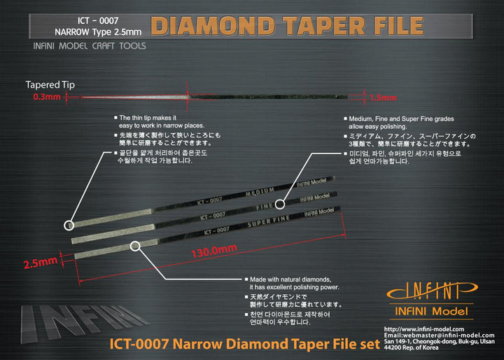 Infini Model Diamond Taper File 3 Way System (Narrow) ICT-0007 - A-Z Toy Hobby