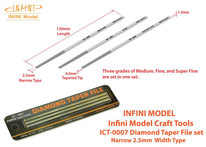 Infini Model Diamond Taper File 3 Way System (Narrow) ICT-0007 - A-Z Toy Hobby