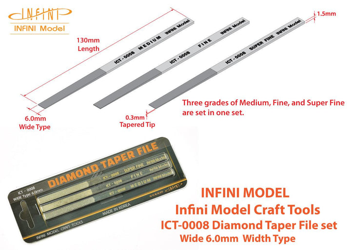 Infini Model Diamond Taper File 3 Way System (Wide) ICT-0008 - A-Z Toy Hobby