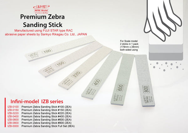 Infini Model Premium Zebra Sanding Stick (2pcs) - A-Z Toy Hobby