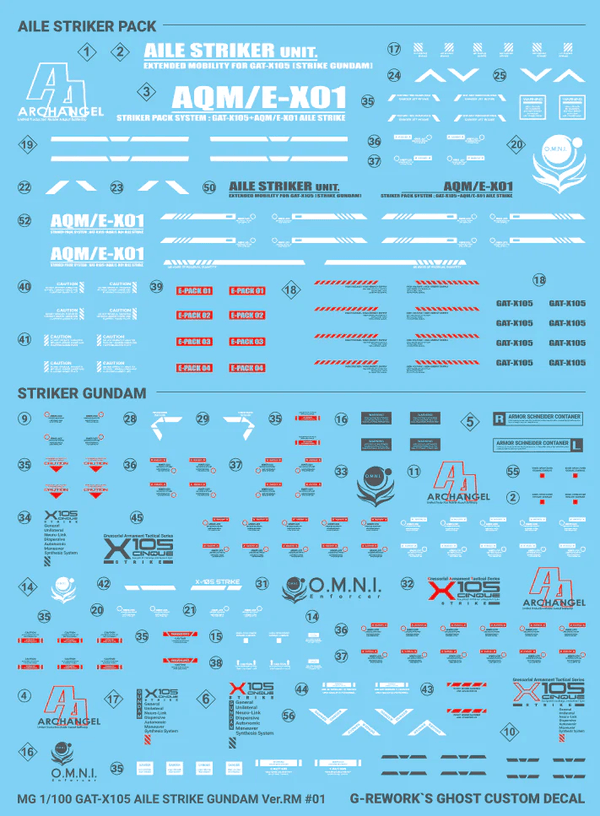 G-Rework Water Decal For MG Aile Strike Ver. RM - A-Z Toy Hobby