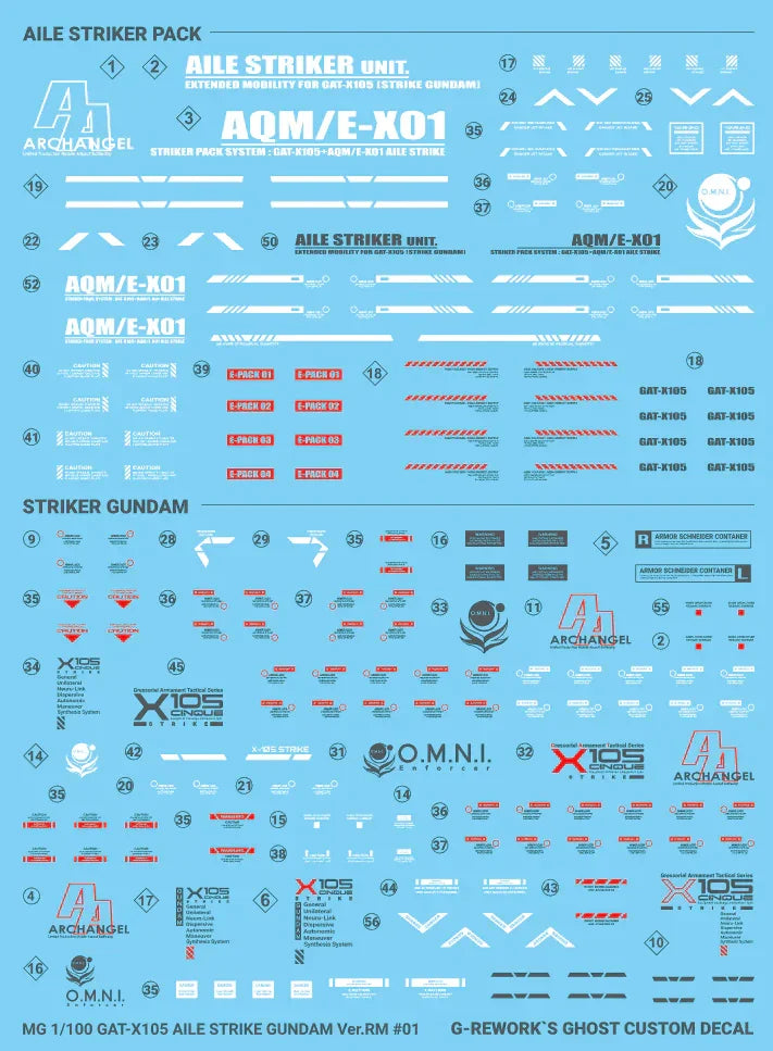 G-Rework Water Decal For MG Aile Strike Ver. RM - A-Z Toy Hobby
