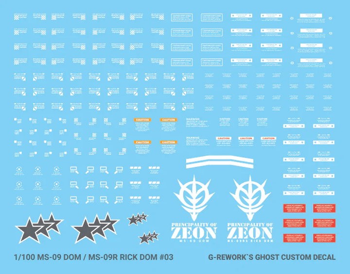 G-Rework Water Decal For MG Dom / Rick Dom - A-Z Toy Hobby