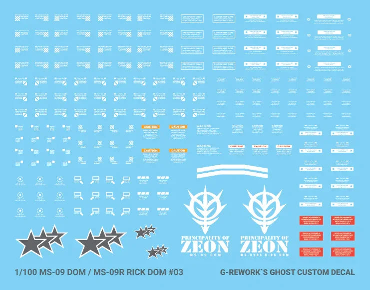 G-Rework Water Decal For MG Dom / Rick Dom - A-Z Toy Hobby
